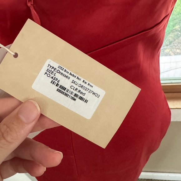 New Meshki mini ruched bust red dress size large - Picture 3 of 5